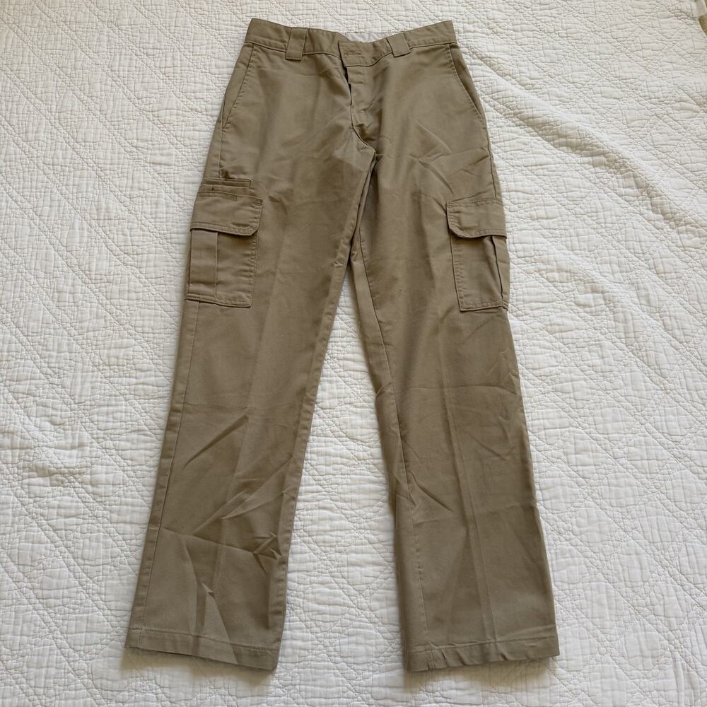 Dickies Flex Regular Straight Fit Cargo Work Pants Khaki Tan Size 30x32
